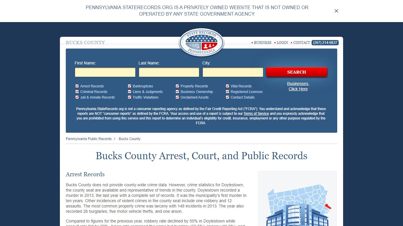 Bucks County Arrest, Court, and Public Records